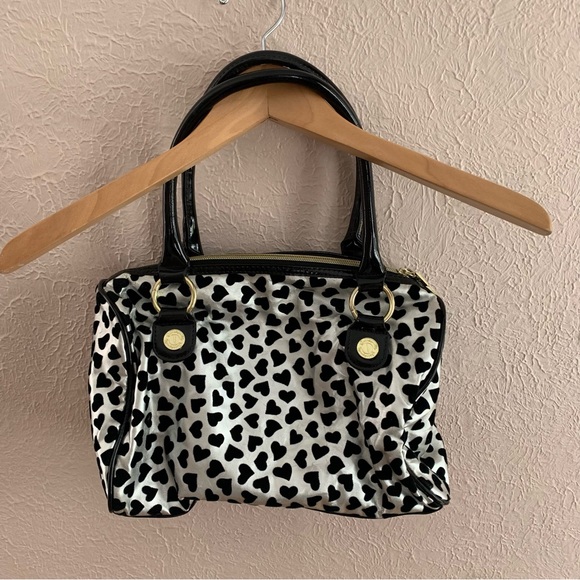 Y2K Betseyville velvet black hearts silver purse - Picture 3 of 11